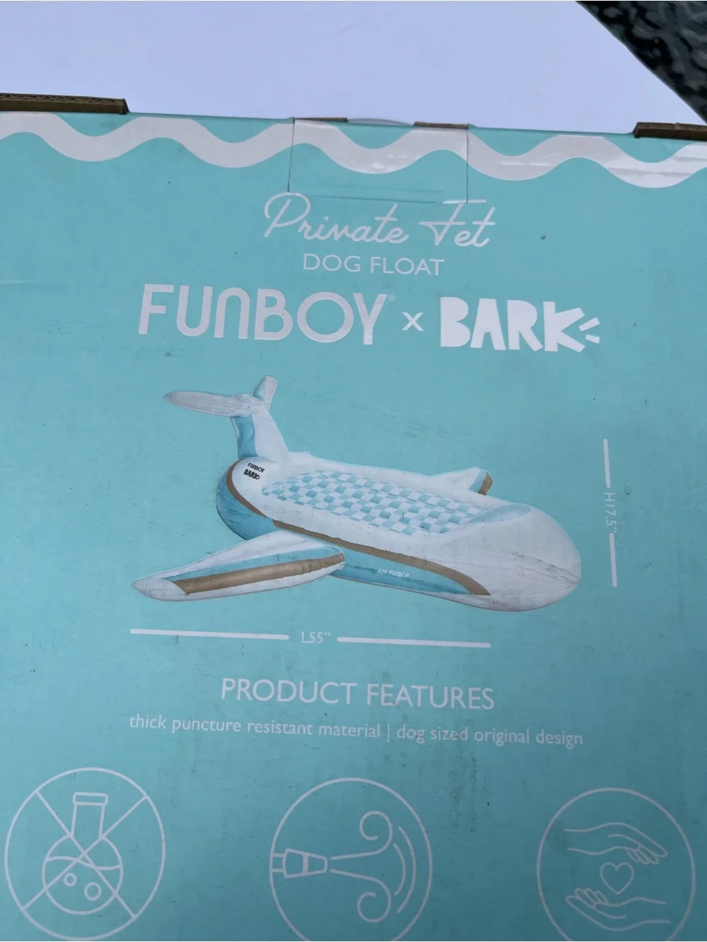 Funboy x Bark Private Jet Dog Float Pool Float 55